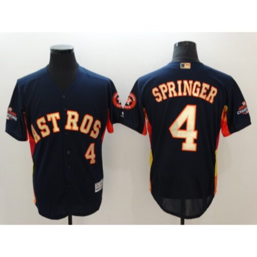 6863730b770d3_1 Men's Houston Astros #4 George Springer Navy 2018 Gold Program Flexbase Stitched MLB Jersey