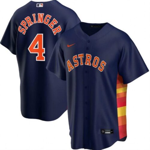 686373126c6a9_1 Men's Houston Astros #4 George Springer Navy Cool Base Stitched MLB Jersey