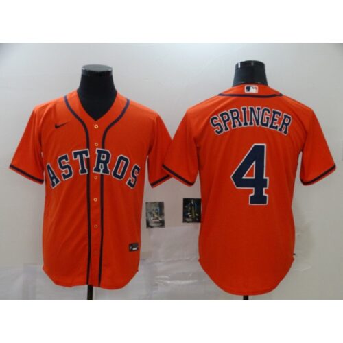 686373161524c_1 Men's Houston Astros #4 George Springer Orange Cool Base Stitched MLB Jersey
