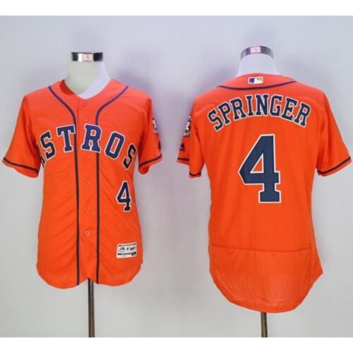 Astros #4 George Springer Orange Flexbase Authentic Collection Stitched MLB Jersey