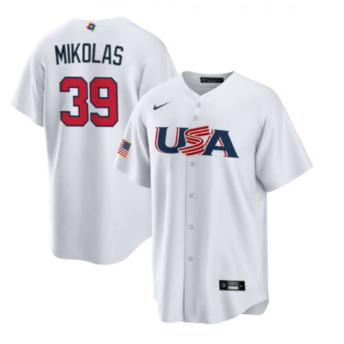 68637379d79c9_1 Men's USA Baseball #39 Miles Mikolas 2023 White World Baseball Classic Stitched Jersey