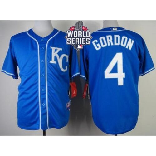 6863738e1acb2_1 Royals #4 Alex Gordon Blue Alternate 2 Cool Base W/2015 World Series Patch Stitched MLB Jersey