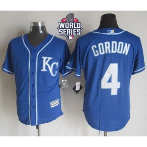 68637394afafd_1 Royals #4 Alex Gordon Blue Alternate 2 New Cool Base W/2015 World Series Patch Stitched MLB Jersey