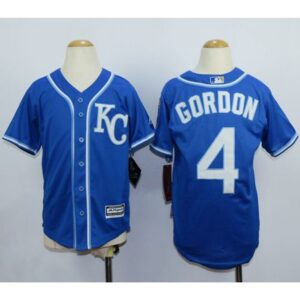 6863739d6e41d_1 Royals #4 Alex Gordon Blue Cool Base Stitched Youth MLB Jersey