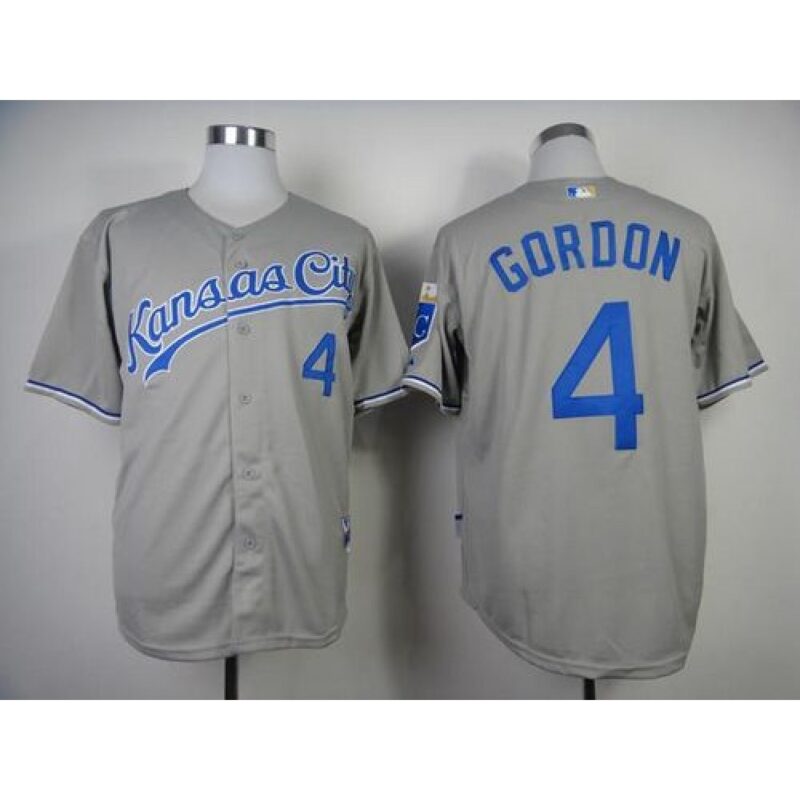686373bac102b_1 Royals #4 Alex Gordon Grey Cool Base Stitched MLB Jersey