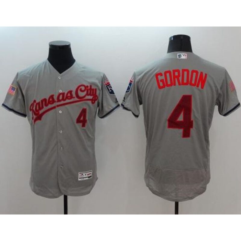 686373c151d15_1 Royals #4 Alex Gordon Grey Fashion Stars & Stripes Flexbase Authentic Stitched MLB Jersey