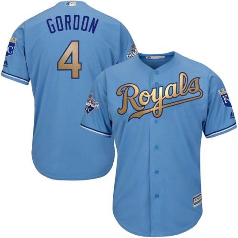 686373d6e72da_1 Royals #4 Alex Gordon Light Blue 2015 World Series Champions Gold Program Cool Base Stitched Youth MLB Jersey