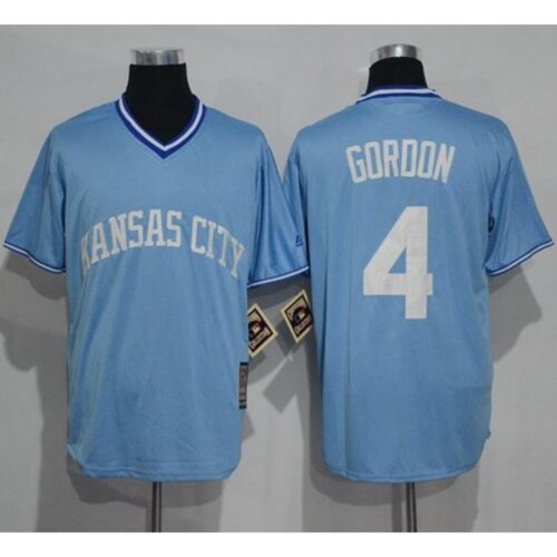 686373f1f0e5a_1 Royals #4 Alex Gordon Light Blue Cooperstown Stitched MLB Jersey