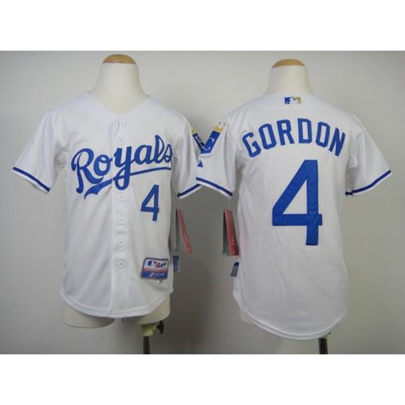 6863741bee6b6_1 Royals #4 Alex Gordon White Cool Base Stitched Youth MLB Jersey
