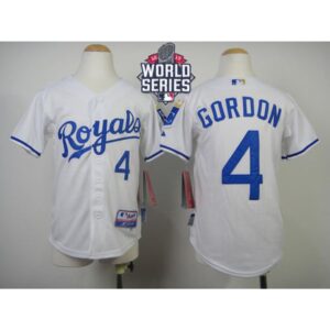 68637421e6fa4_1 Royals #4 Alex Gordon White Cool Base W/2015 World Series Patch Stitched Youth MLB Jersey