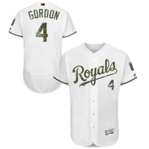 6863742a90fa0_1 Royals #4 Alex Gordon White Flexbase Authentic Collection 2016 Memorial Day Stitched MLB Jersey