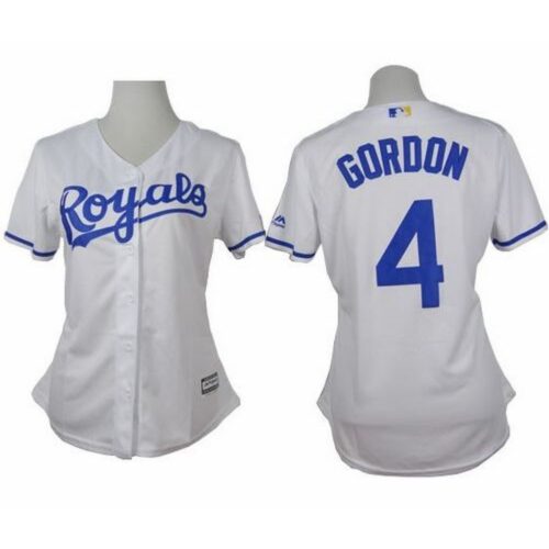 68637434044f4_1 Royals #4 Alex Gordon White Home Women's Stitched MLB Jersey