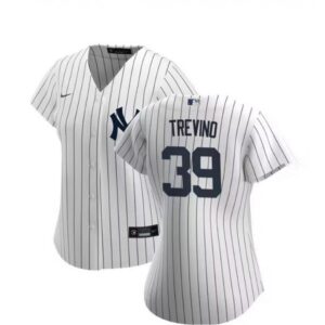 6863745192966_1 Women's New York Yankees #39 Jose Trevino White Cool Base Stitched Jersey(Run Small)
