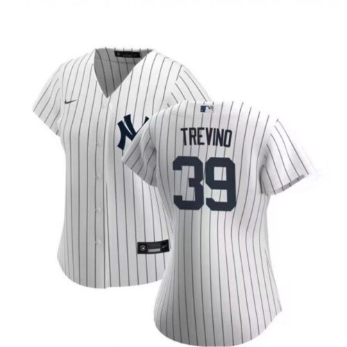 6863745192966_1 Women's New York Yankees #39 Jose Trevino White Cool Base Stitched Jersey(Run Small)