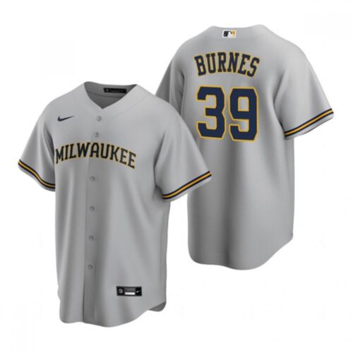 686374f85b007_1 Men's Milwaukee Brewers #39 Corbin Burnes Grey Cool Base Stitched Jersey