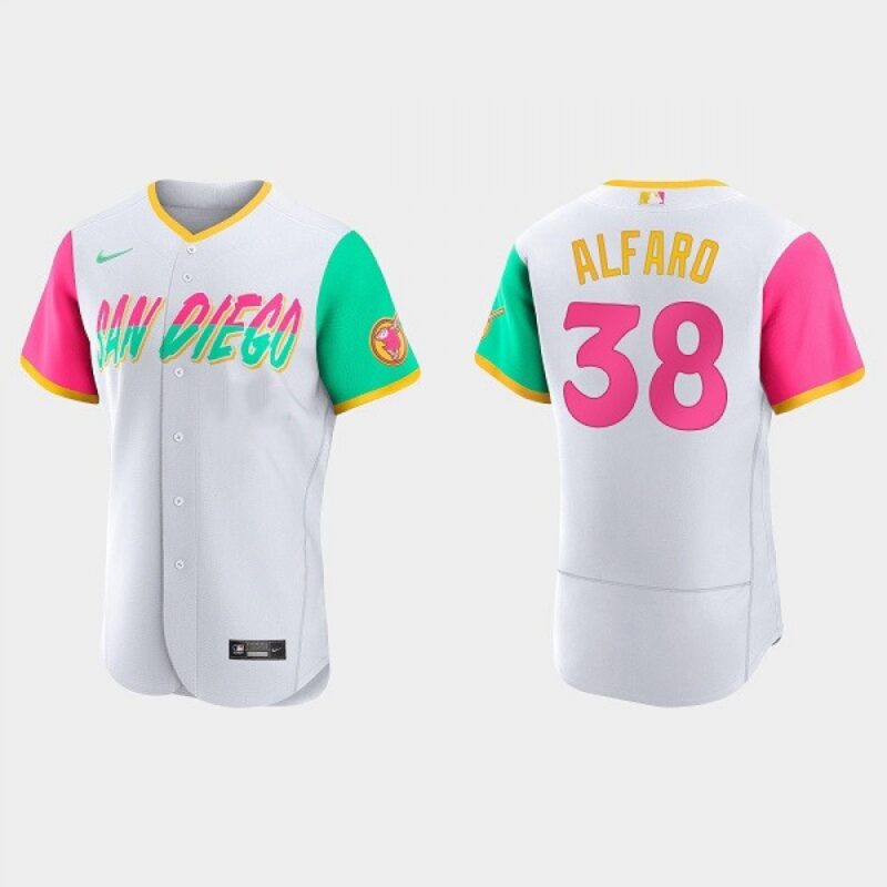 6863753b8ff9c_1 Men's San Diego Padres #38 Jorge Alfaro 2022 White City Connect Flex Base Stitched Baseball Jersey