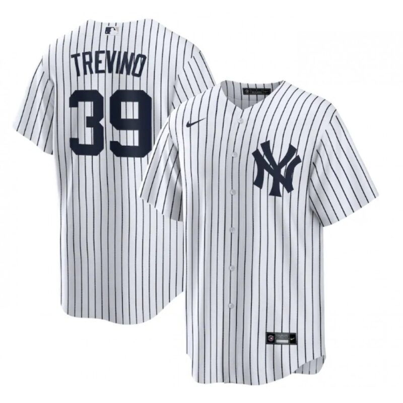 686375894e686_1 Men's New York Yankees #39 Jose Trevino White Cool Base Stitched Baseball Jersey