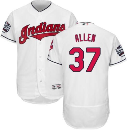 686375c2d8c66_1 indians #37 Cody Allen White Flexbase Authentic Collection 2016 World Series Bound Stitched MLB Jersey