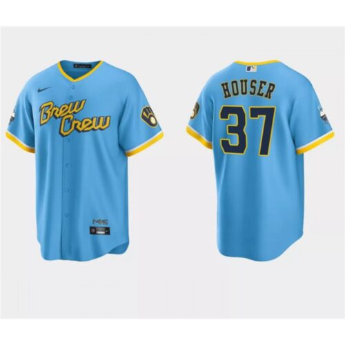 686375c95068e_1 Men's Milwaukee Brewers #37 Adrian Houser Powder Blue City Connect Cool Base Stitched Jersey