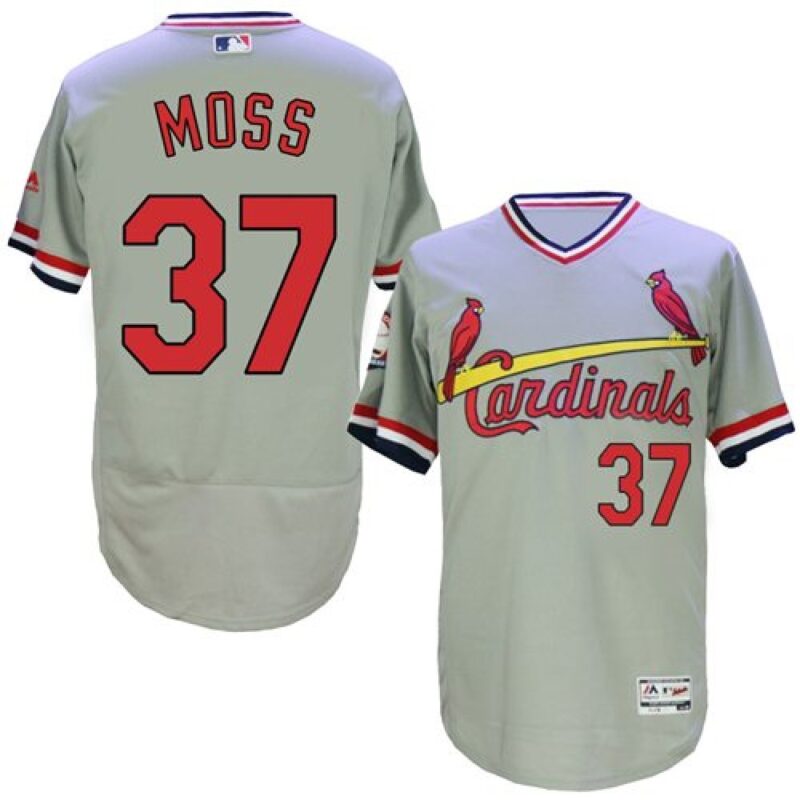 686375d99319b_1 Cardinals #37 Brandon Moss Grey Flexbase Authentic Collection Cooperstown Stitched MLB Jersey
