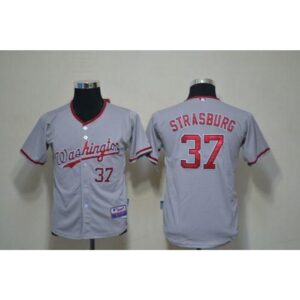 6863761f73f09_1 Nationals #37 Stephen Strasburg Grey Cool Base Stitched Youth MLB Jersey
