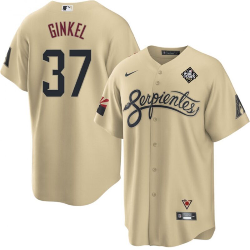 6863762c4c38d_1 Men's Arizona Diamondbacks #37 Kevin Ginkel Cream 2023 World Series City Connect Cool Base Stitched Baseball Jersey
