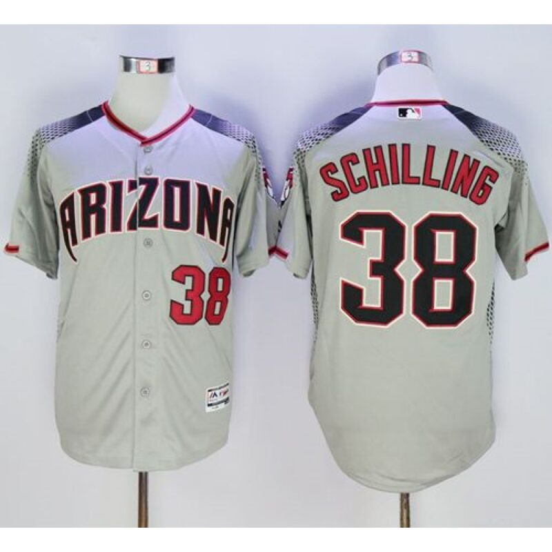 686376473ed75_1 Diamondbacks #38 Curt Schilling Gray/Brick New Cool Base Stitched MLB Jersey