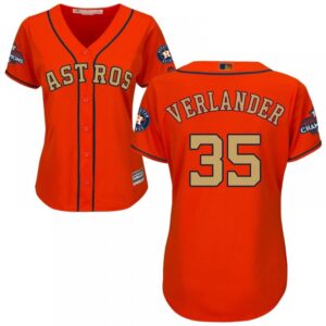 686376de61f80_1 Women's Houston Astros #35 Justin Verlander Orange 2018 Gold Program Cool Base Stitched MLB Jersey
