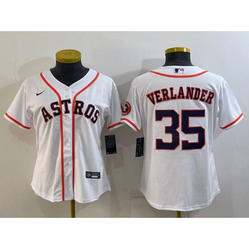 686376e11c181_1 Women's Houston Astros #35 Justin Verlander White With Patch Cool Base Stitched Baseball Jersey(Run Small)