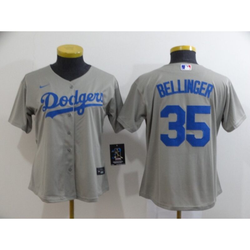 6863775ed9cae_1 Women's Los Angeles Dodgers #35 Cody Bellinger Grey Cool Base Stitched MLB Jersey(Run Small)