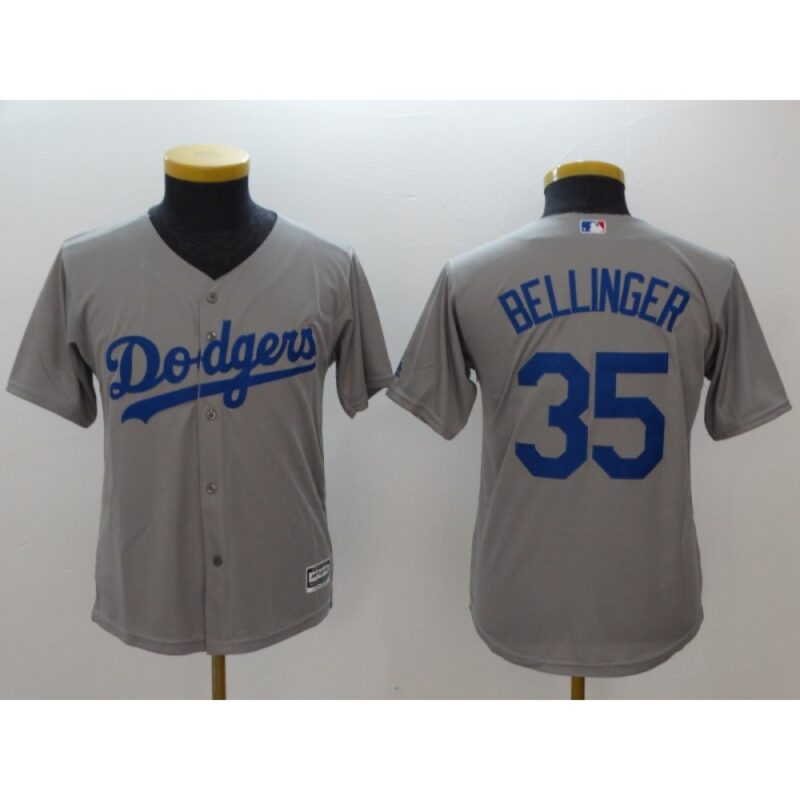 6863777250b1d_1 Youth Los Angeles Dodgers #35 Cody Bellinger Gray Cool Base Stitched MLB Jersey