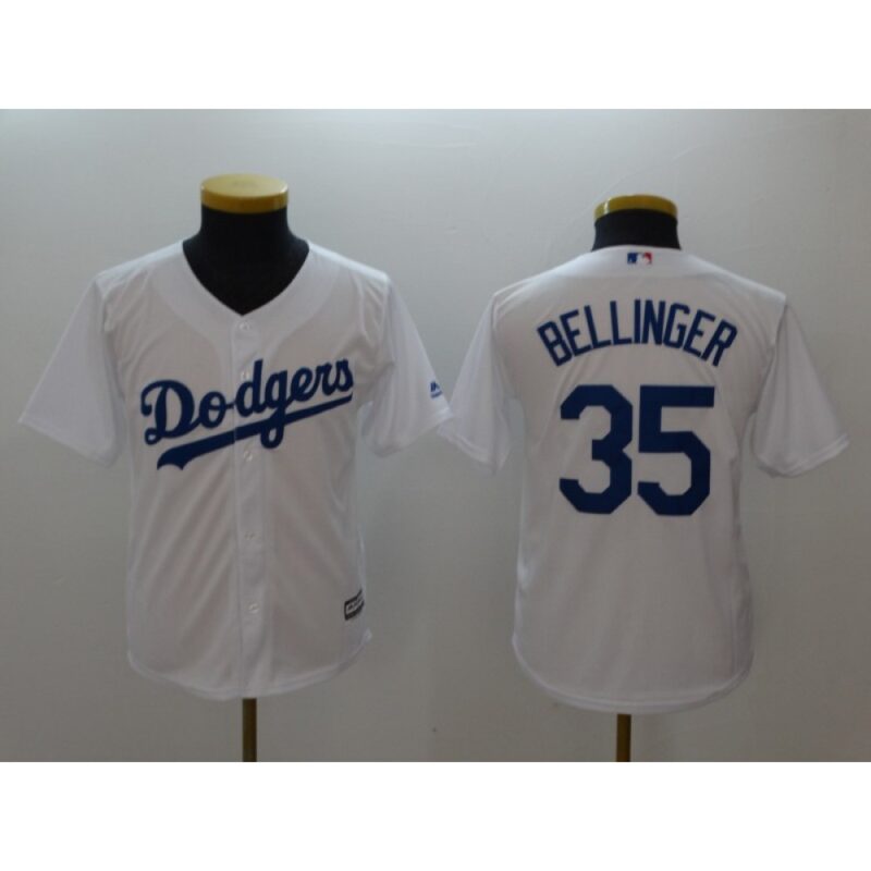 6863777d69aa0_1 Youth Los Angeles Dodgers #35 Cody Bellinger White Cool Base Stitched MLB Jersey
