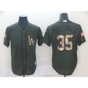 686377b48c66c_1 Men's Los Angeles Dodgers #35 Cody Bellinger Green Salute To Service Cool Base Stitched MLB Jersey