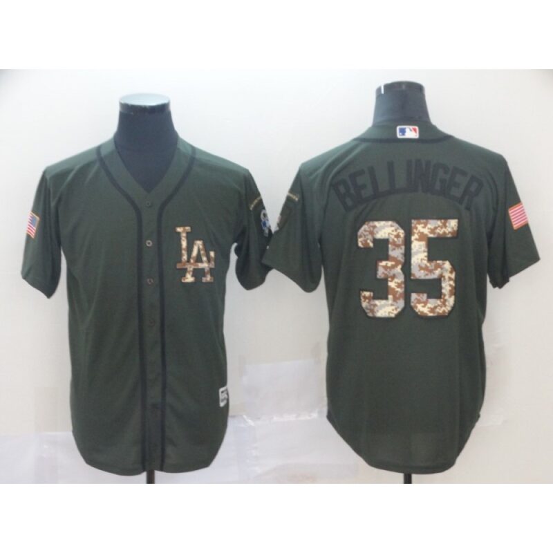 686377b48c66c_1 Men's Los Angeles Dodgers #35 Cody Bellinger Green Salute To Service Cool Base Stitched MLB Jersey