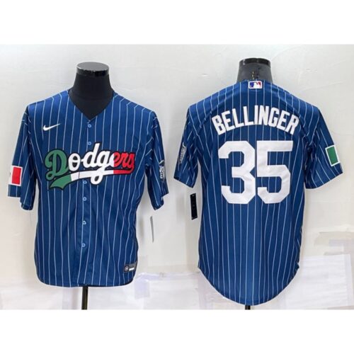 686377d9593f4_1 Men's Los Angeles Dodgers #35 Cody Bellinger Navy Mexico World Series Cool Base Stitched Baseball Jersey