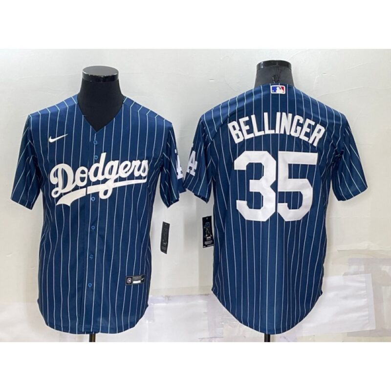 686377e6aabed_1 Men's Los Angeles Dodgers #35 Cody Bellinger Navy Cool Base Stitched Baseball Jersey