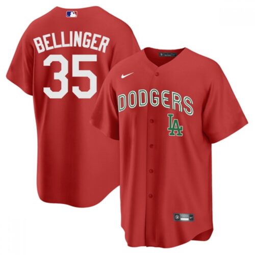 686377f43b18c_1 Men's Los Angeles Dodgers #35 Cody Bellinger 2021 Mexican Heritage Red Stitched Baseball Jersey