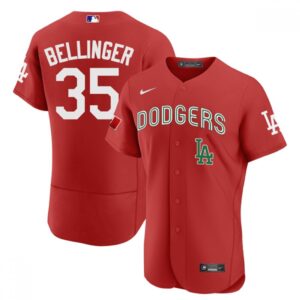 686377f7922ca_1 Men's Los Angeles Dodgers #35 Cody Bellinger 2021 Mexican Heritage Red Flex Base Stitched Baseball Jersey