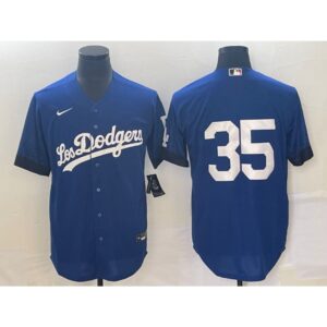 686377fae7b71_1 Men's Los Angeles Dodgers #35 Cody Bellinger Royal City Connect Cool Base Stitched Baseball Jersey