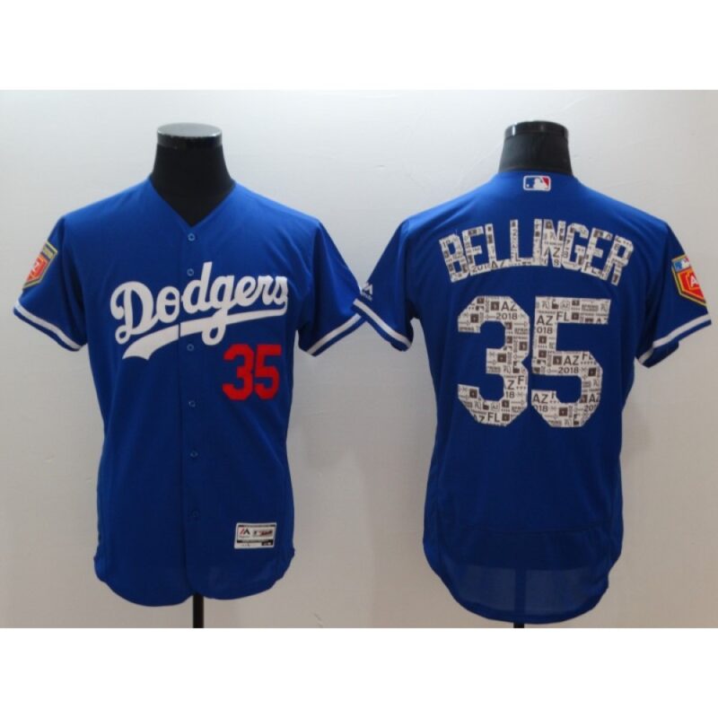 6863780f7b03d_1 Men's Los Angeles Dodgers #35 Cody Bellinger Royal 2018 Spring Training Flexbase Stitched MLB Jersey