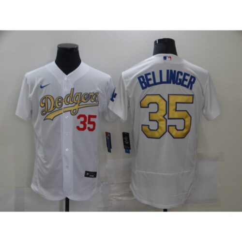 6863783c7466a_1 Men's Los Angeles Dodgers #35 Cody Bellinger 2021 White Gold Sttiched Jersey