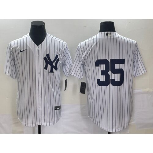 68637854344ba_1 Men's New York Yankees #35 Clay Holmes White Cool Base Stitched Baseball Jersey
