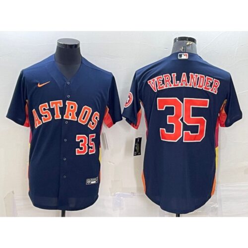 6863788fe9fb3_1 Men's Houston Astros #35 Justin Verlander Navy With Patch Cool Base Stitched Jersey