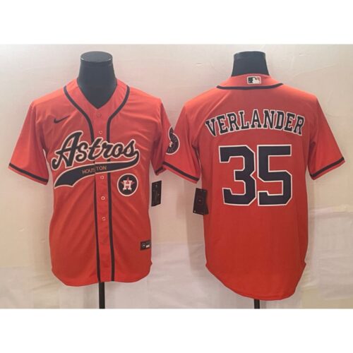 686378bb0570b_1 Men's Houston Astros #35 Justin Verlander Orange With Patch Cool Base Stitched Baseball Jersey