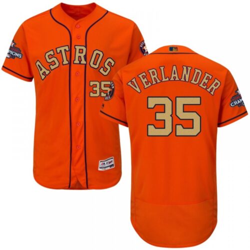 686378c4c3c5d_1 Men's Houston Astros #35 Justin Verlander Orange 2018 Gold Program Flexbase Stitched MLB Jersey