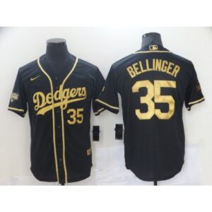 6863790c504b6_1 Men's Los Angeles Dodgers #35 Cody Bellinger Black Gold 2020 World Series Stitched Jersey