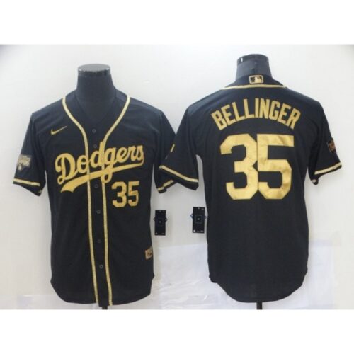 6863790c504b6_1 Men's Los Angeles Dodgers #35 Cody Bellinger Black Gold 2020 World Series Stitched Jersey