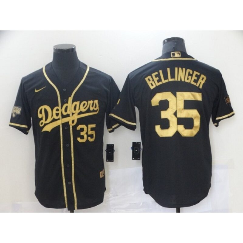 6863790c504b6_1 Men's Los Angeles Dodgers #35 Cody Bellinger Black Gold 2020 World Series Stitched Jersey