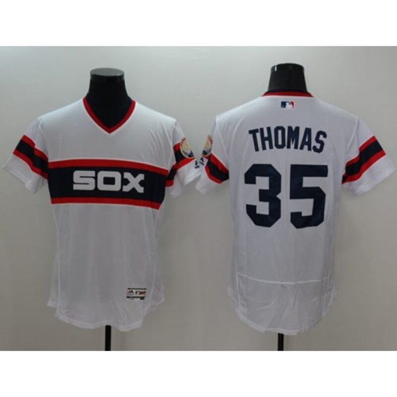 6863795d3165a_1 White Sox #35 Frank Thomas White Flexbase Authentic Collection Alternate Home Stitched MLB Jersey