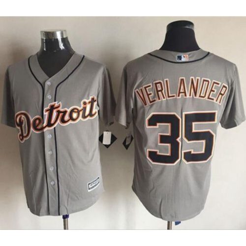 6863796cccc3a_1 Tigers #35 Justin Verlander Grey New Cool Base Stitched MLB Jersey